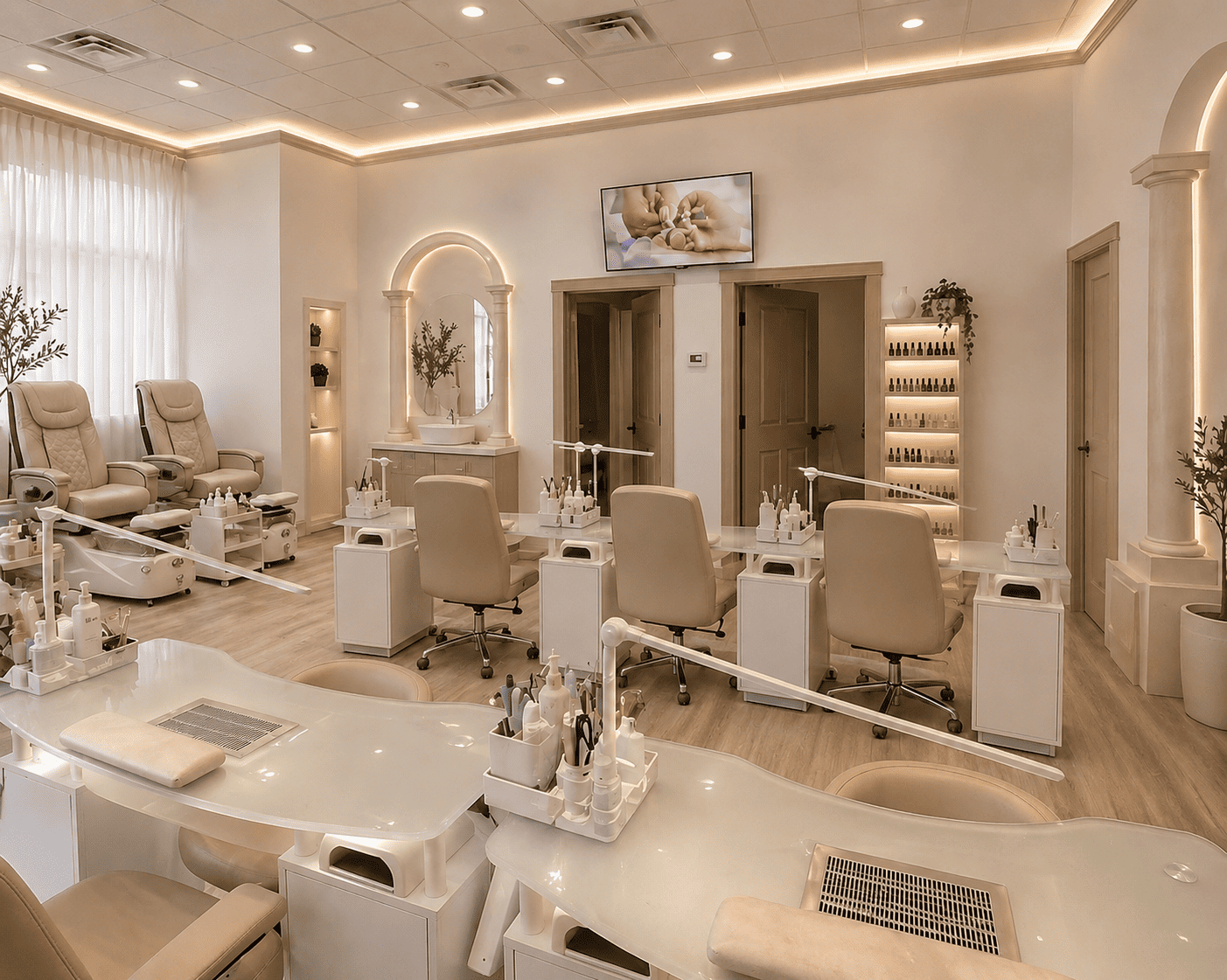 Inside Brentwood Nail Bar — a bright nail bar in NW Calgary